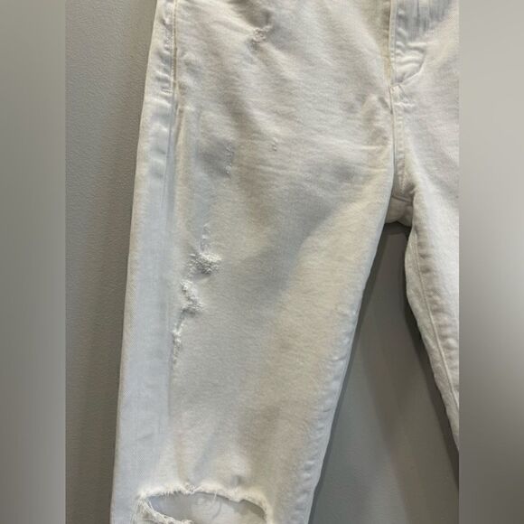 Citizens of Humanity Rocket Crop White Denim Distressed Skinny Jeans - Picture 7 of 14